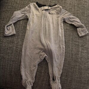 Striped Black and White Kids One Piece